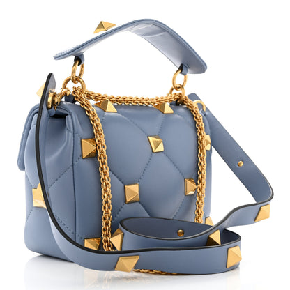 Valentino Garavani Nappa Medium Roman Stud Shoulder Bag Niagara 3 of 9