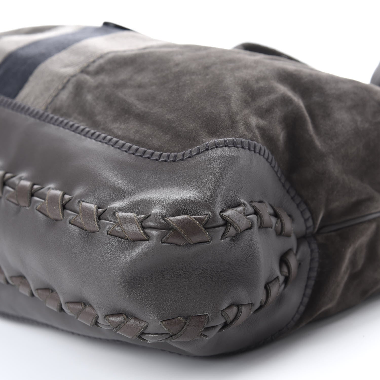 Gucci Calfskin Suede Large New Jackie Web Shoulder Bag Grey 7 of 10