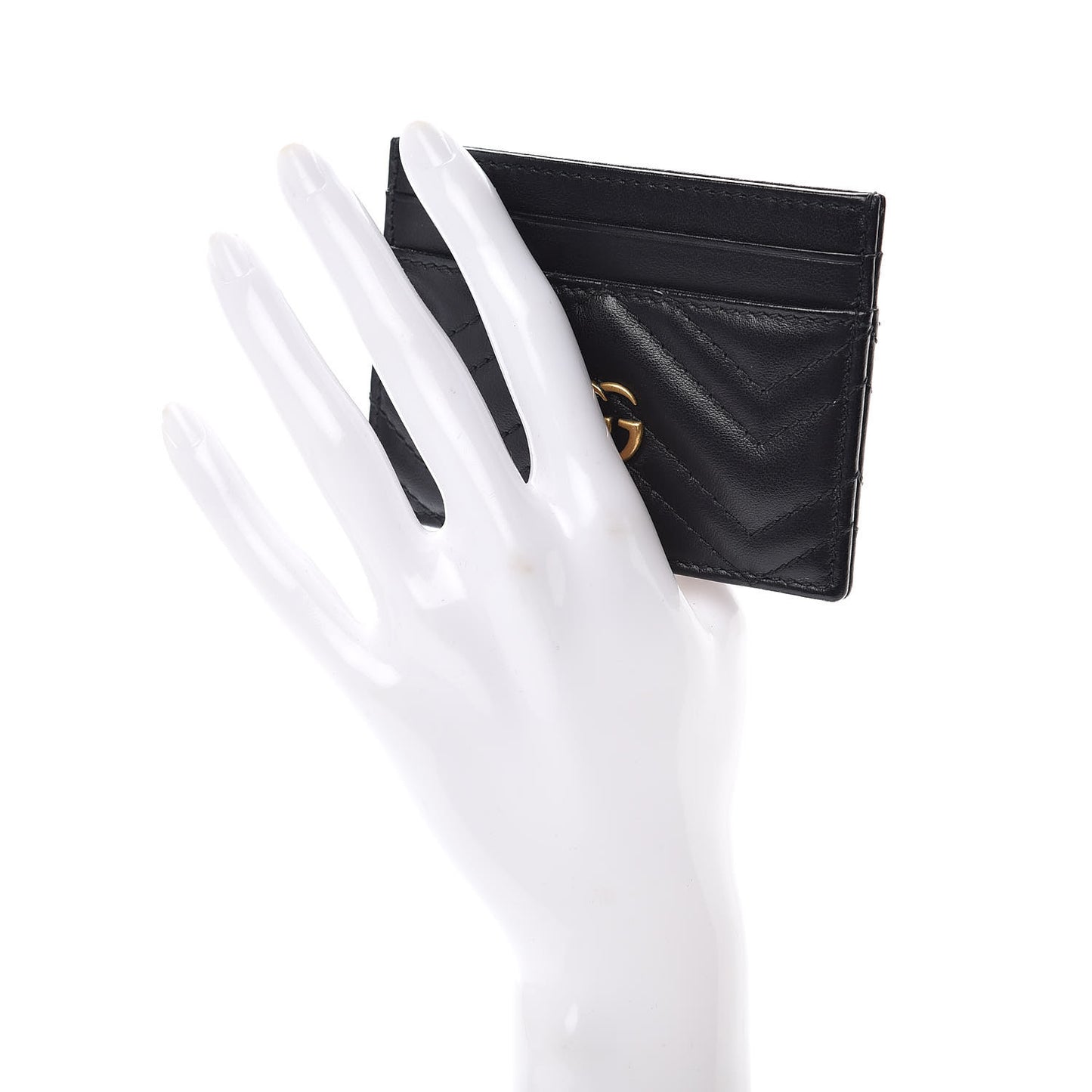 Calfskin Matelasse GG Marmont Card Holder Black