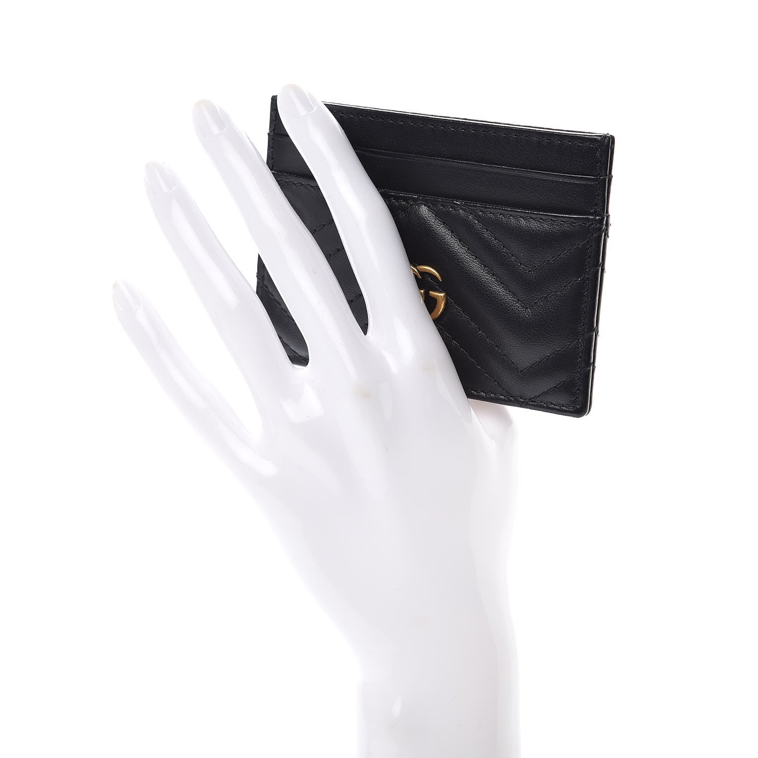 Gucci Calfskin Matelasse GG Marmont Card Holder Black 2 of 6