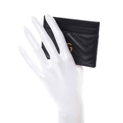 Gucci Calfskin Matelasse GG Marmont Card Holder Black 2 of 6