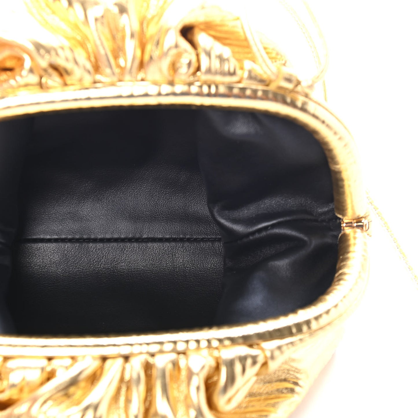 Metallic Bark Calfskin The Mini Pouch Gold