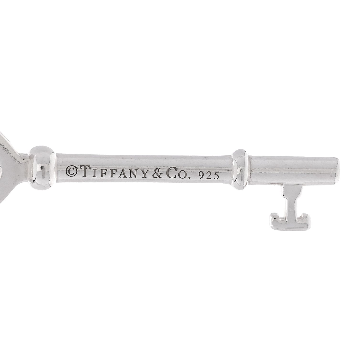 Sterling Silver Heart Key Bead Chain Pendant Necklace
