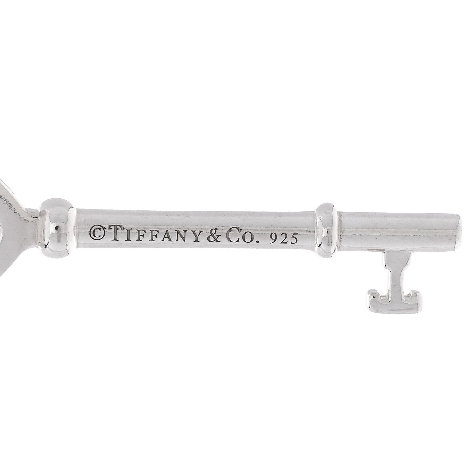 Tiffany Sterling Silver Heart Key Bead Chain Pendant Necklace 5 of 5