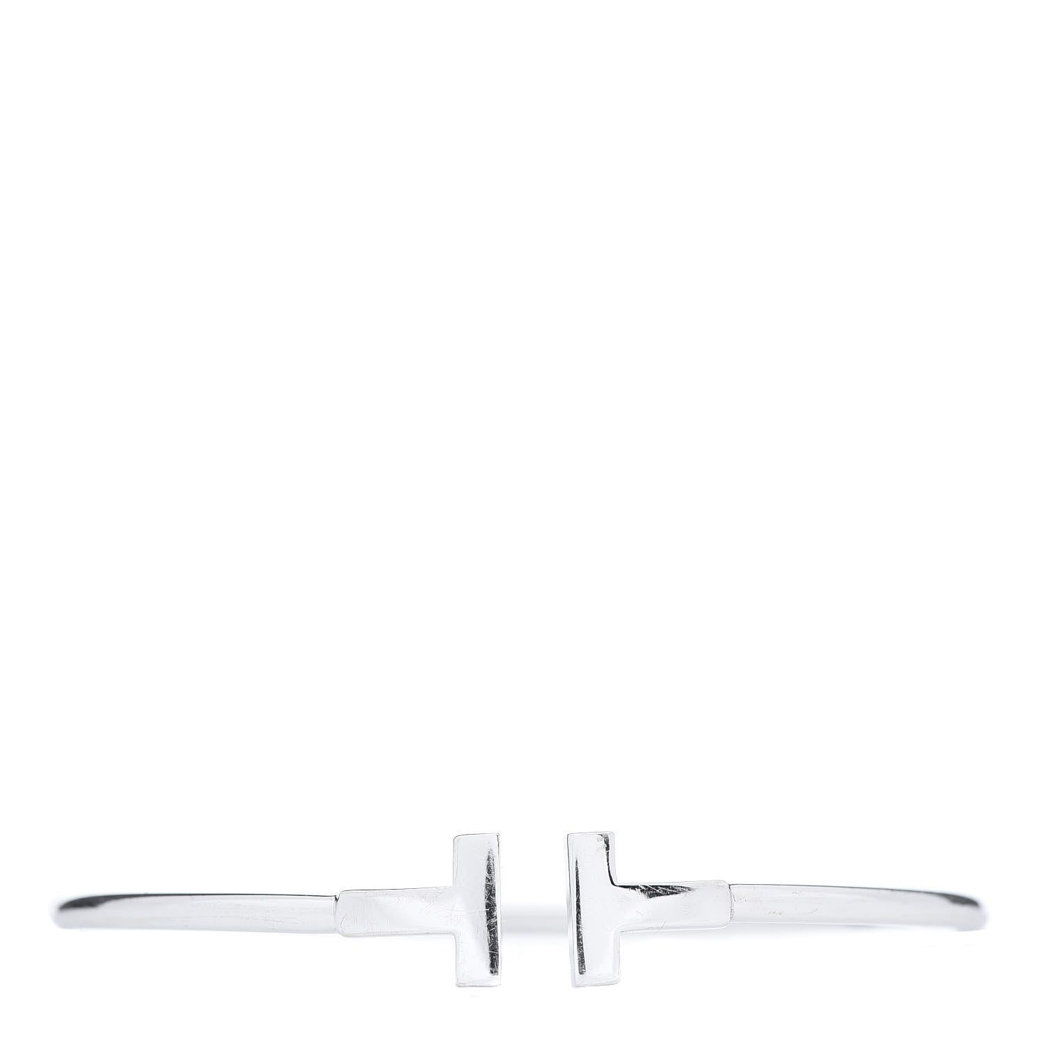 Tiffany 18K White Gold T Wire Bracelet 1 of 5