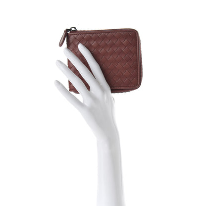 Bottega Veneta Nappa Intrecciato Zip Around Compact Wallet Canyon 2 of 8