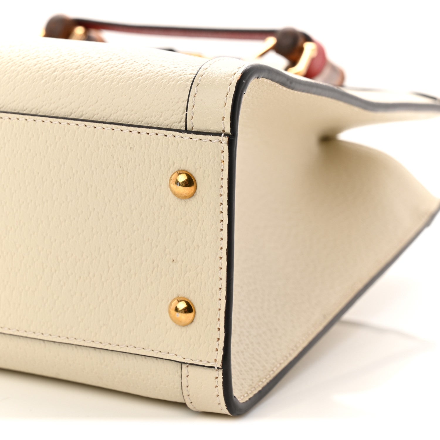 Gucci Textured Dollar Calfskin Web Small Diana Tote Bag Mystic White 10 of 10