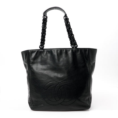 Chanel Lambskin Chain Small CC Tote Black 1 of 11