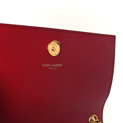 Saint Laurent Grain De Poudre Small Deconstructed Monogram Kate Satchel Red 6 of 11