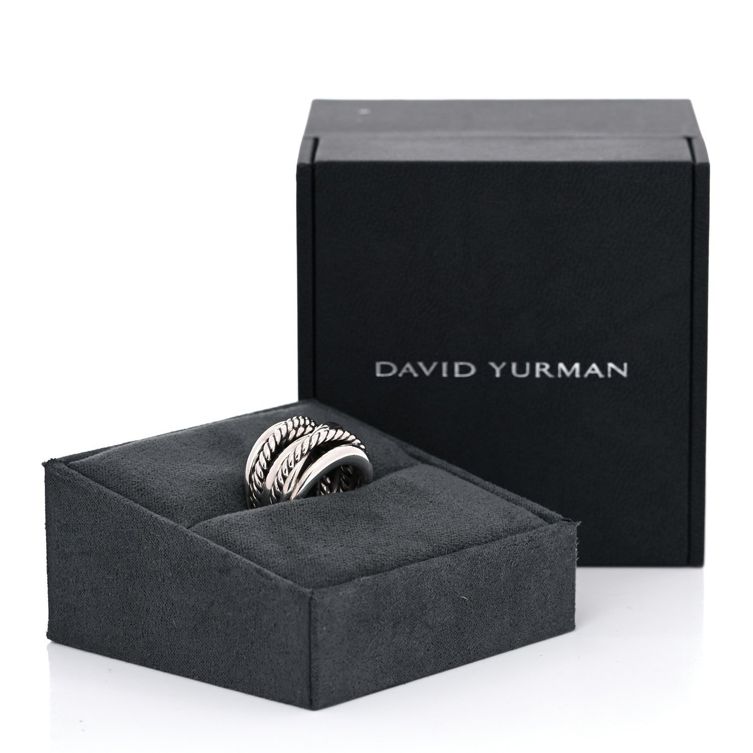 David Yurman Sterling Silver 18mm Wide Crossover Cable Ring 54 7 6 of 6