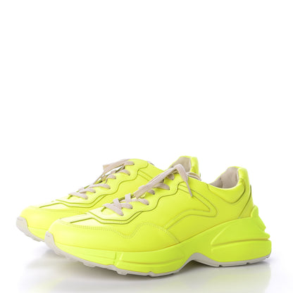 Gucci Calfskin Mens Rhyton Sneakers 10 Yellow Fluo 3 of 9
