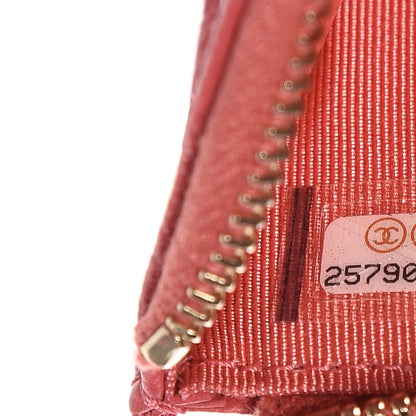 Chanel Iridescent Caviar Quilted Classic Zip Pouch Pink 7 of 8