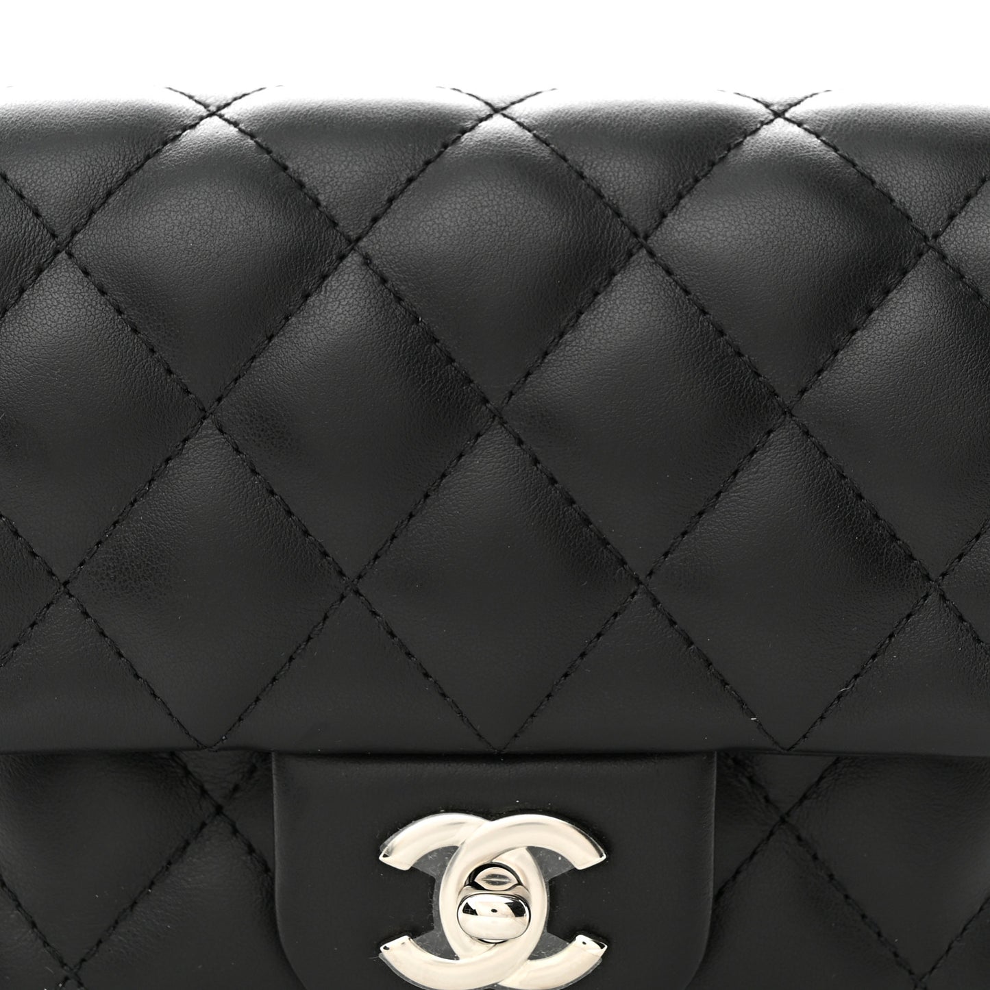 Calfskin Quilted CC Uniform Flap Belt Bag Black