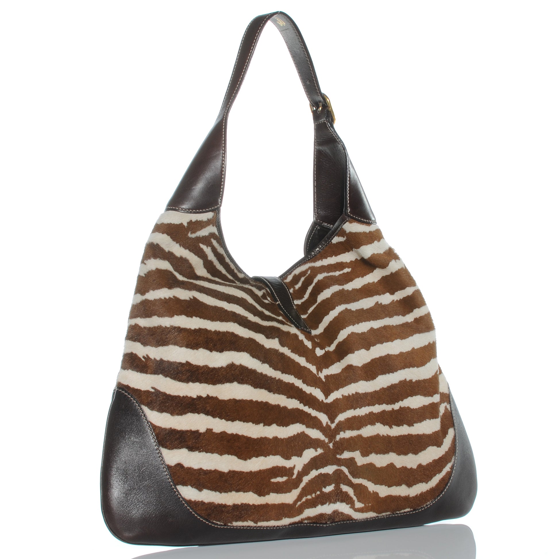 Gucci Pony Hair Zebra Print Bouvier Hobo Brown 4 of 8