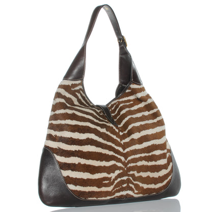 Gucci Pony Hair Zebra Print Bouvier Hobo Brown 4 of 8