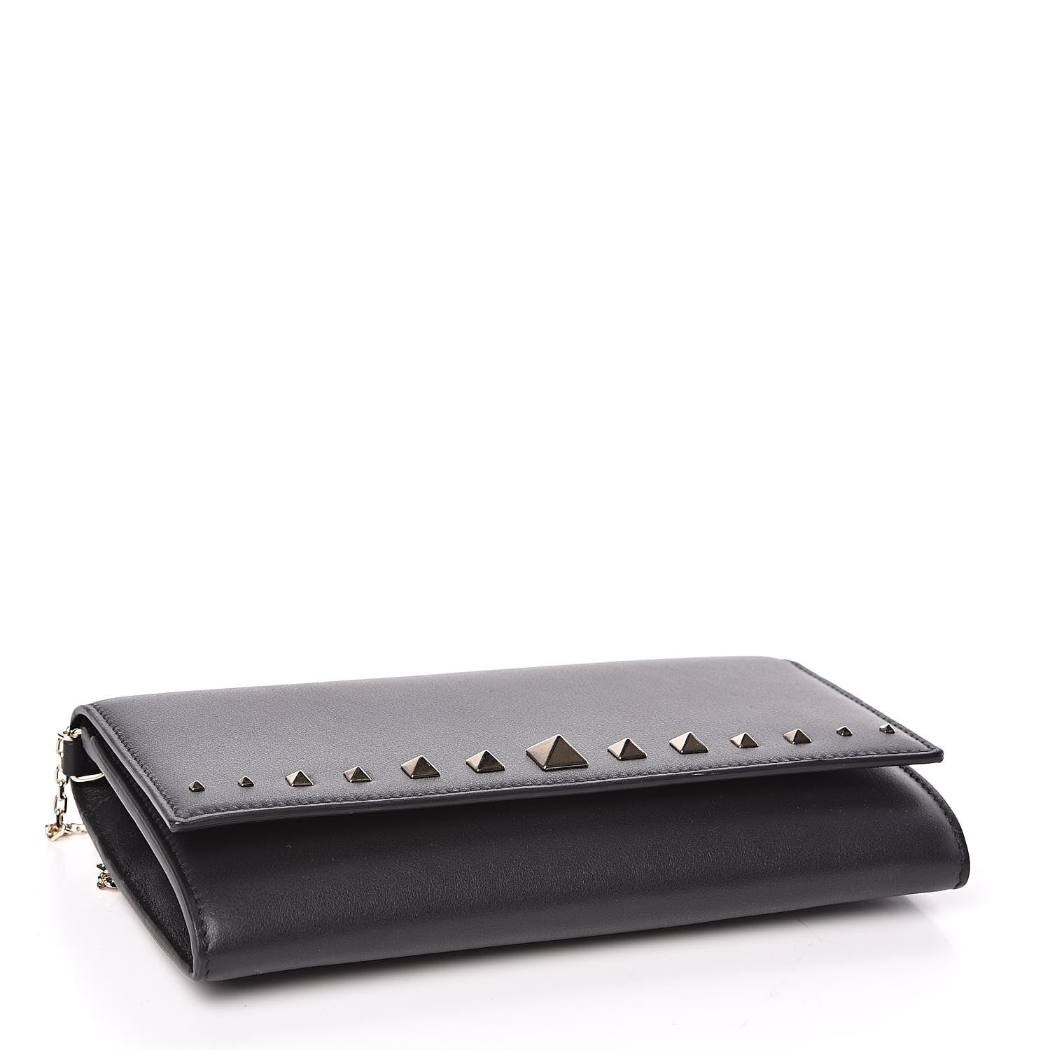 Valentino Garavani Vitello Rockstud Crossbody Wallet on Chain Black 4 of 11