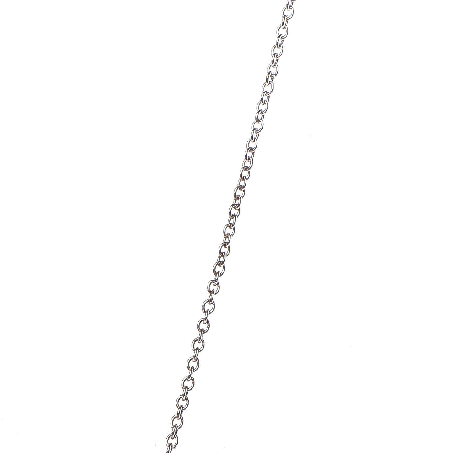 Sterling Silver Diamond 16mm Elsa Peretti Open Heart Pendant Necklace