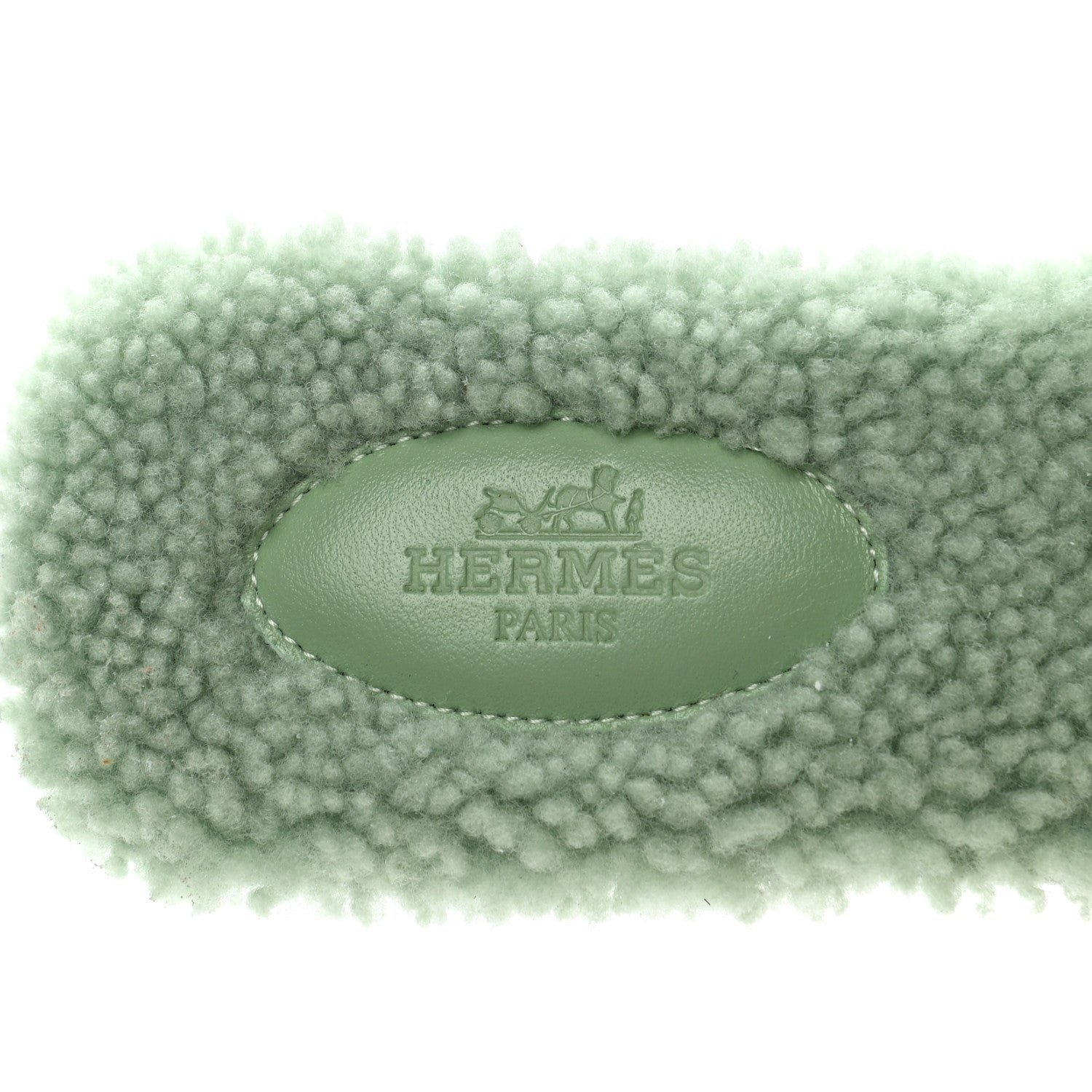 Hermes Woolskin Oran Sandals 37.5 Vert D'Eau 6 of 8