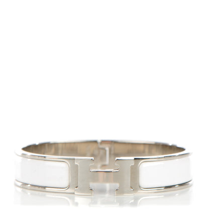 Hermes Enamel Narrow Clic Clac H Bracelet PM White 1 of 6
