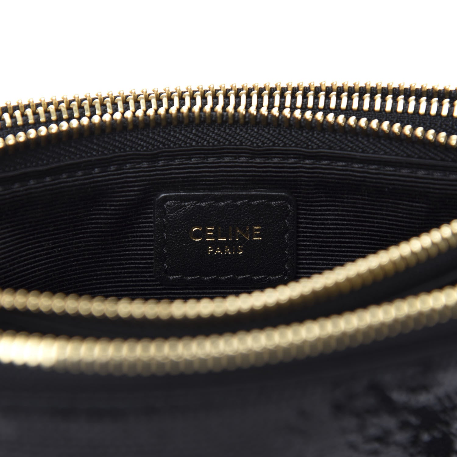 Celine Sequin Small Trio Crossbody Bag Black 8 of 10