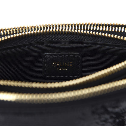 Celine Sequin Small Trio Crossbody Bag Black 8 of 10