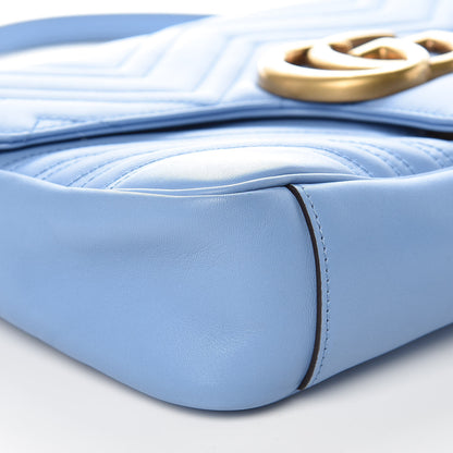 Gucci Calfskin Matelasse Medium GG Marmont Shoulder Bag Clear Sky Blue 8 of 9