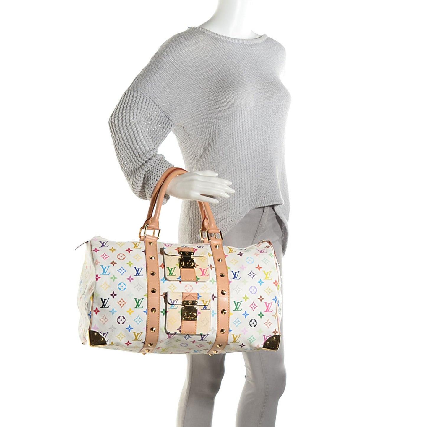 Monogram Multicolor Keepall 45 White