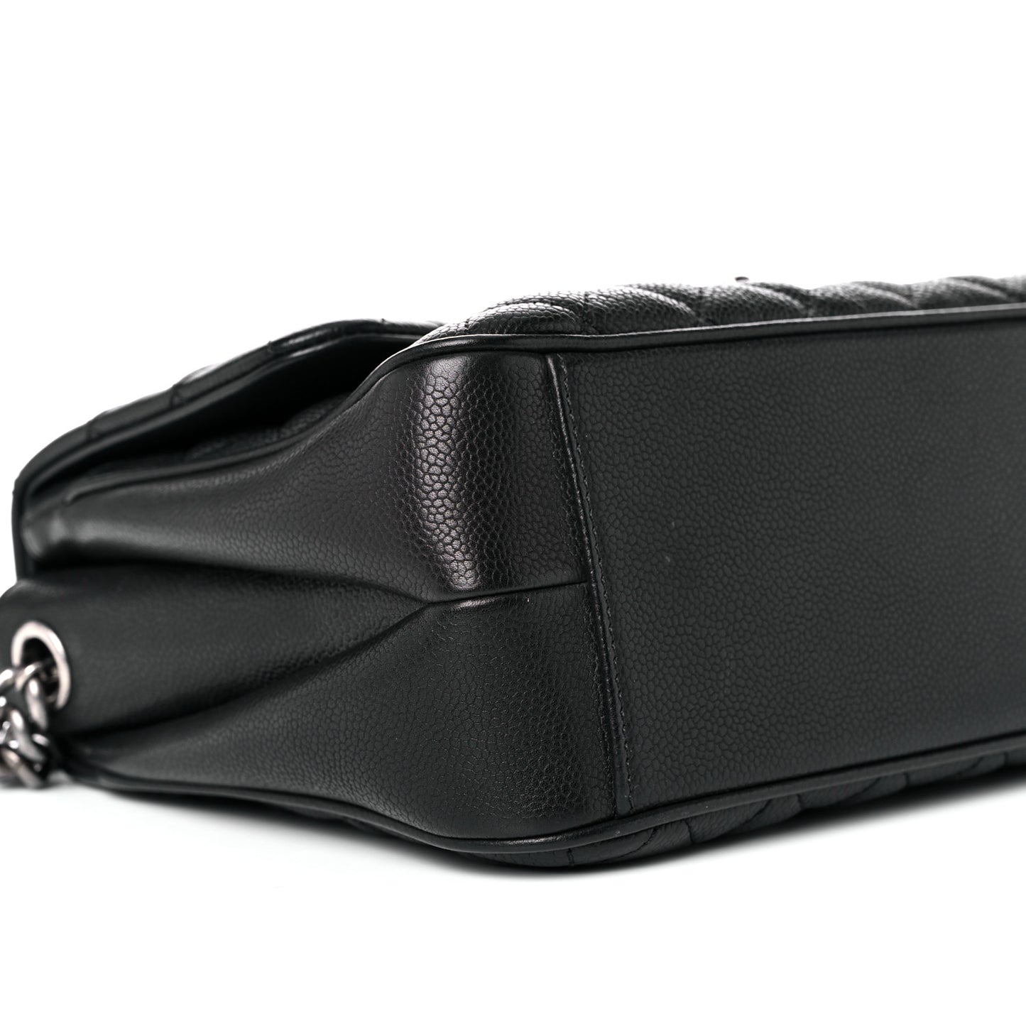Caviar Quilted Medium Rock In Rome Single Flap Black