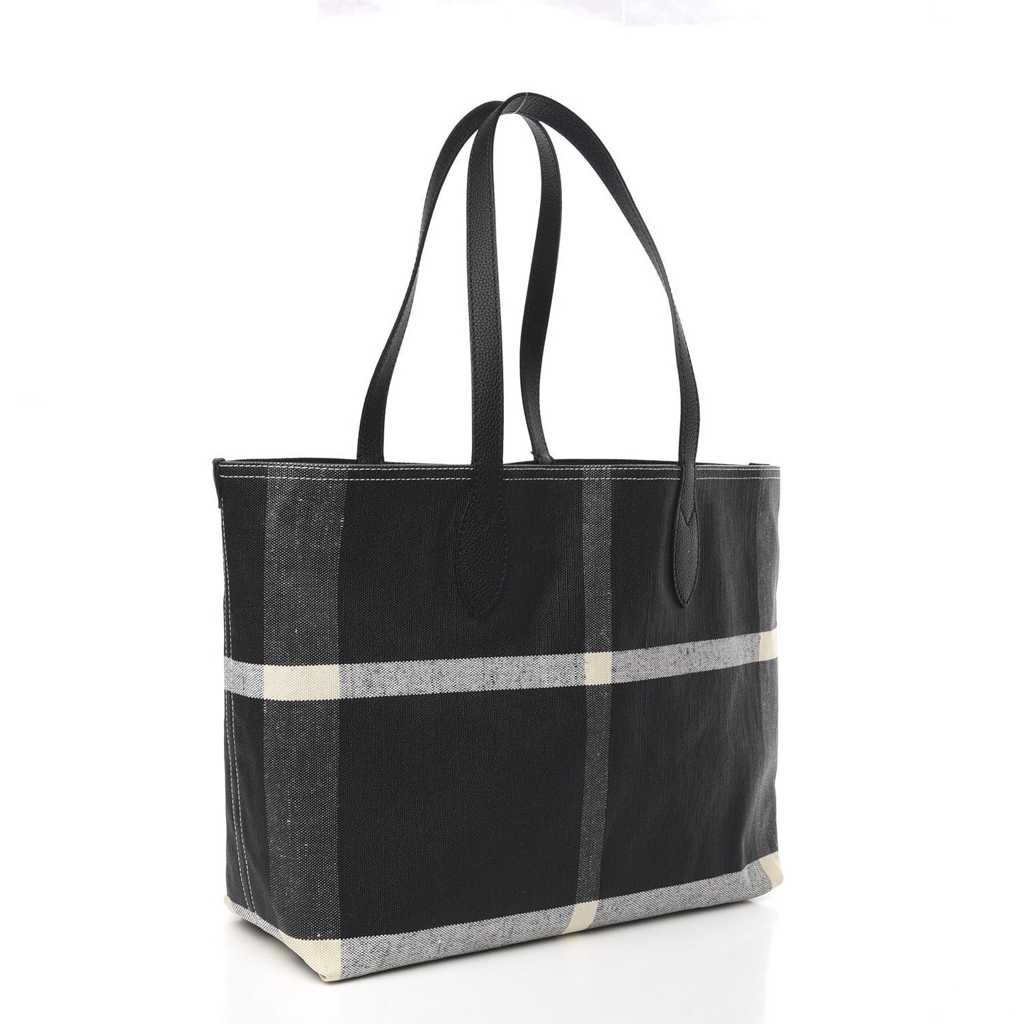Coated Canvas Mega Check Medium Doodle Tote Black White