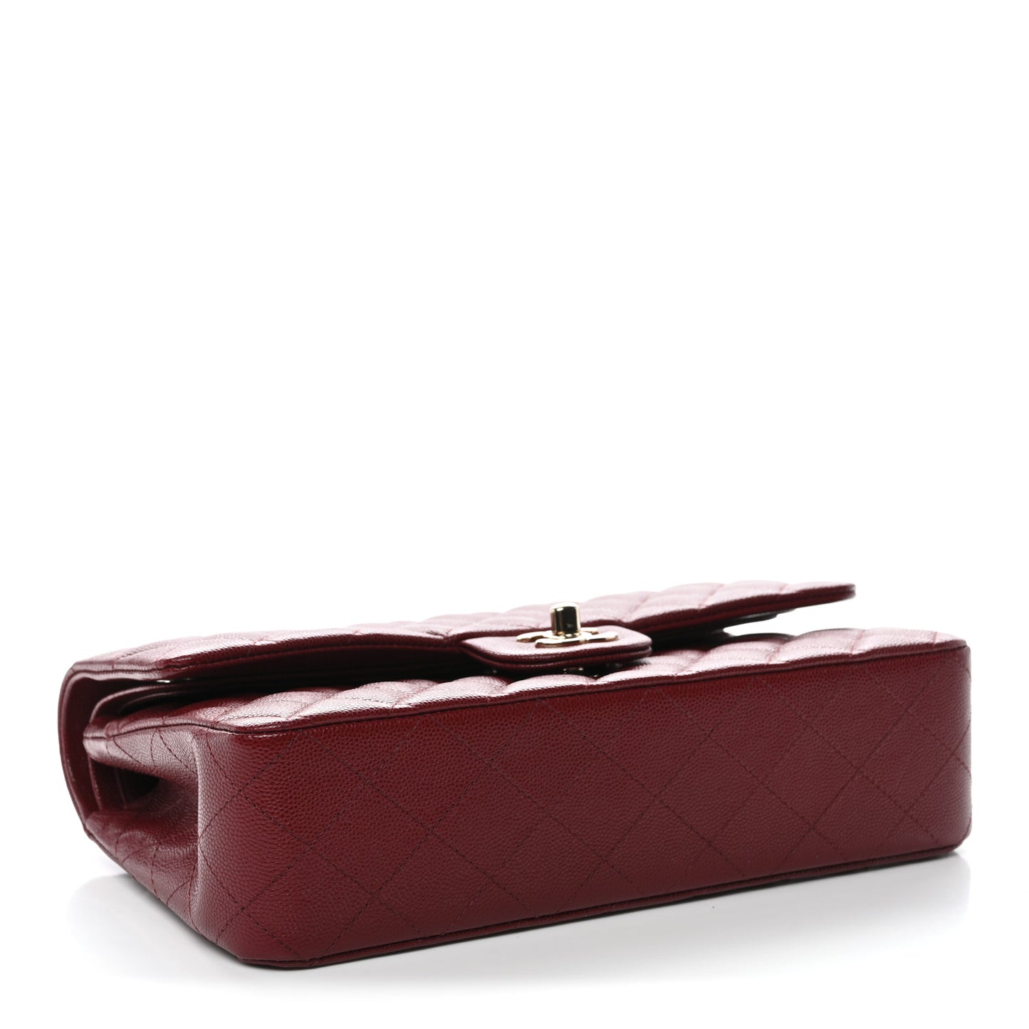 Caviar Quilted Medium Double Flap Red