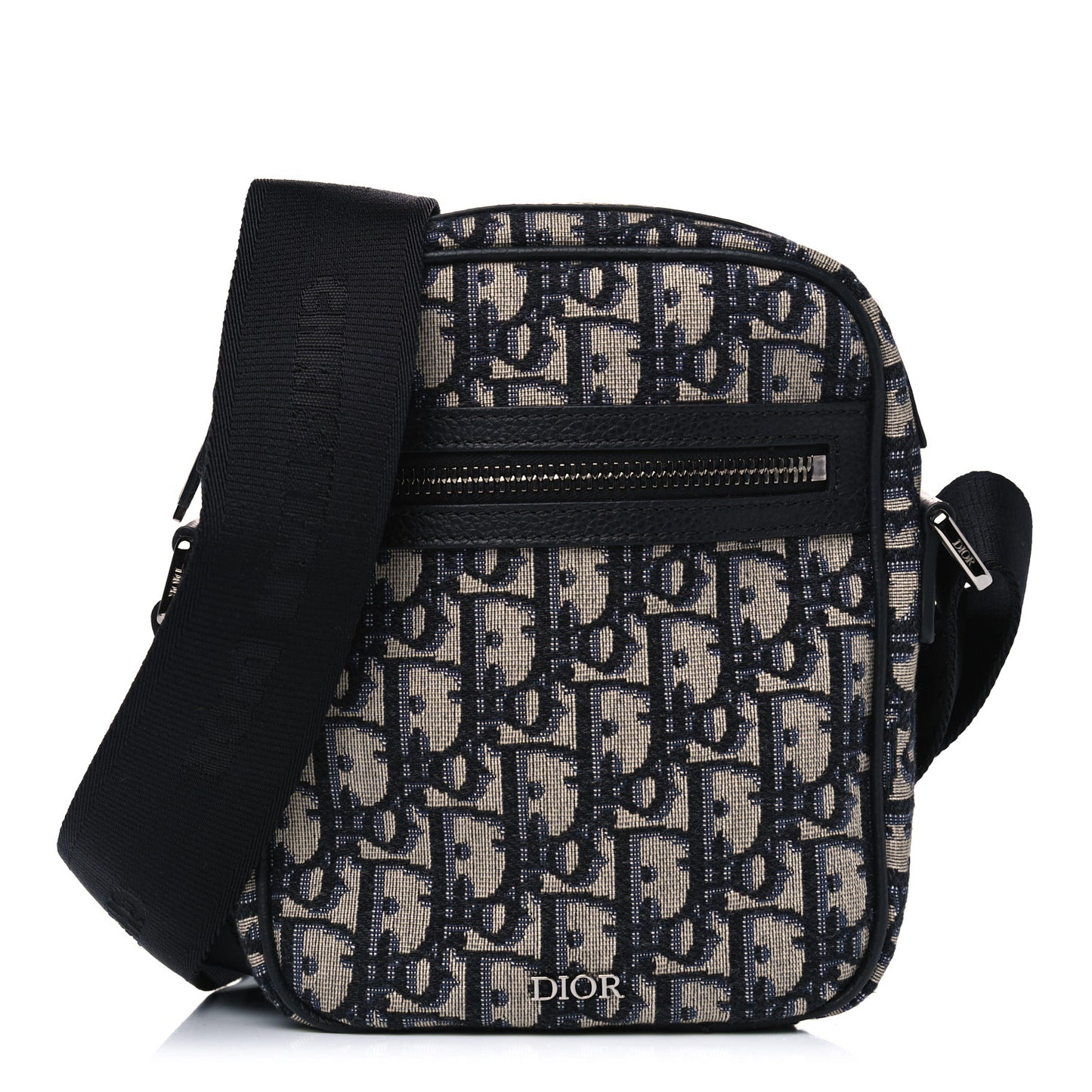 Oblique Messenger Pouch Beige Black