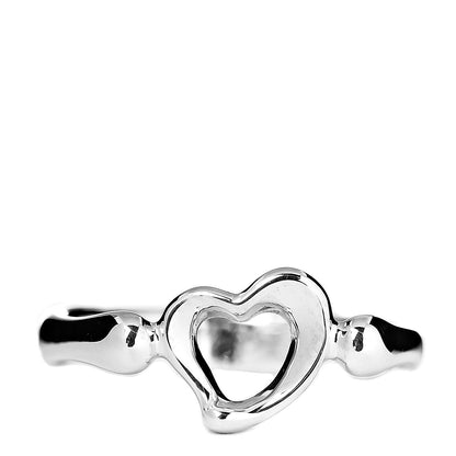 Tiffany Sterling Silver Elsa Peretti Open Heart Ring 54 7 1 of 6