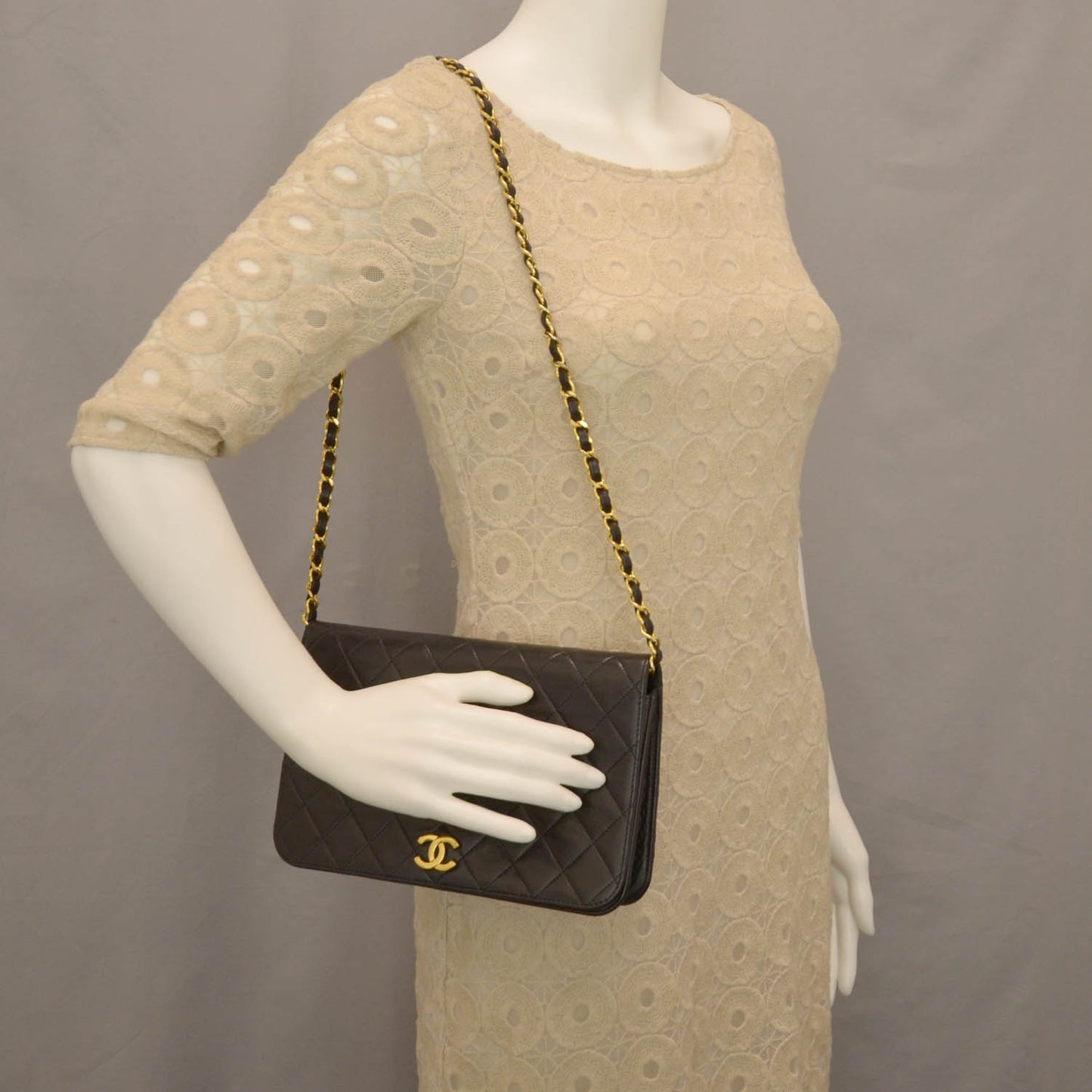 Lambskin Quilted Small Flap Black