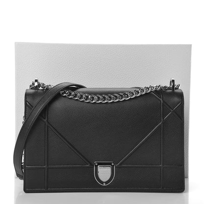 Christian Dior Grained Calfskin Large Diorama Flap Bag Black 12 of 12