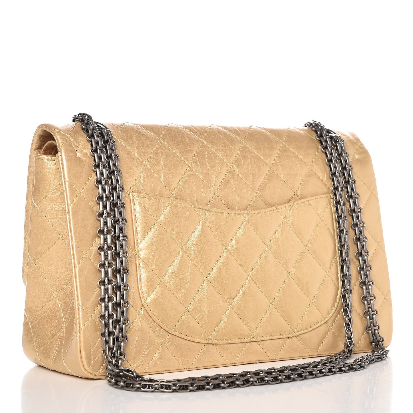 Metallic Aged Calfskin Quilted 2.55 Reissue 226 Flap Gold