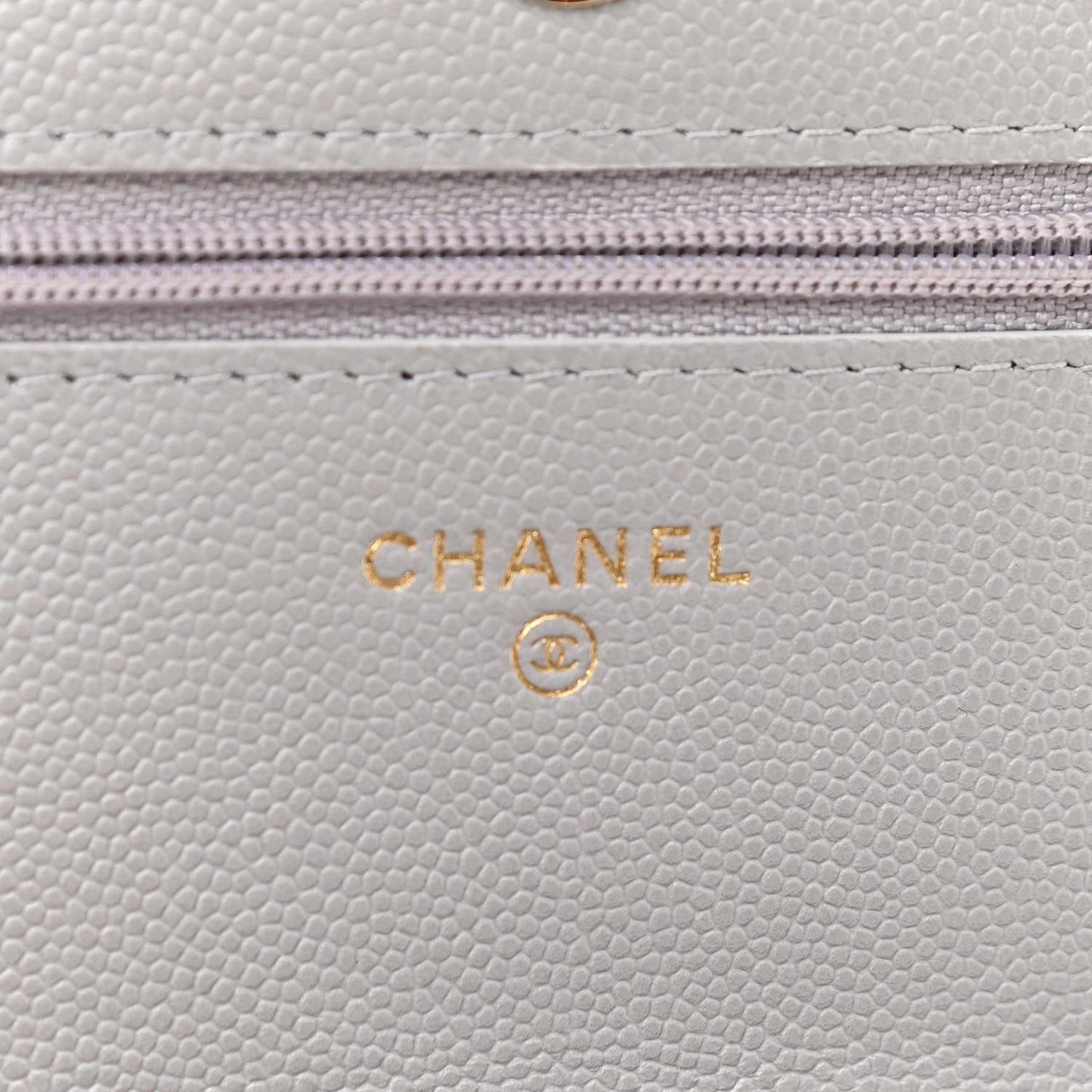 Caviar Quilted Wallet On Chain WOC Grey