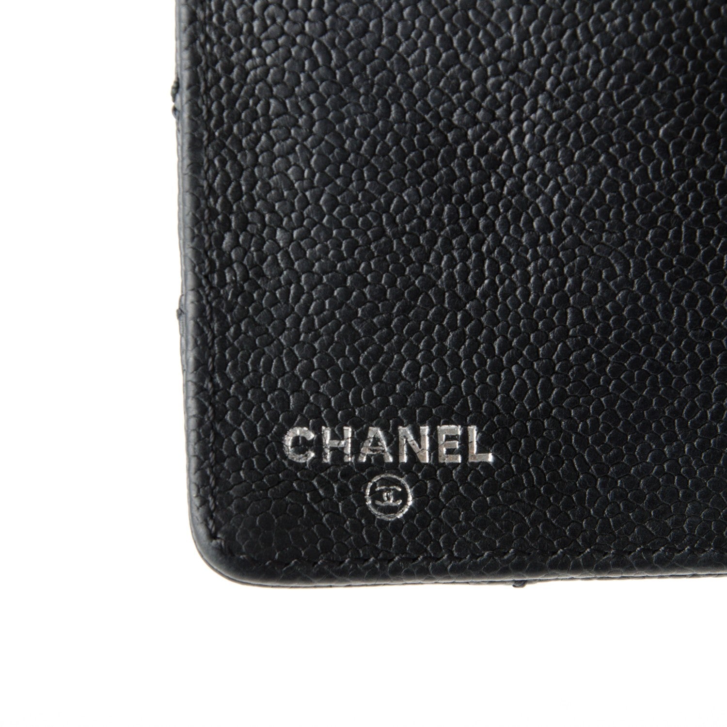 Chanel Distressed Caviar Stitched Outdoor Yen Wallet Black 6 of 8