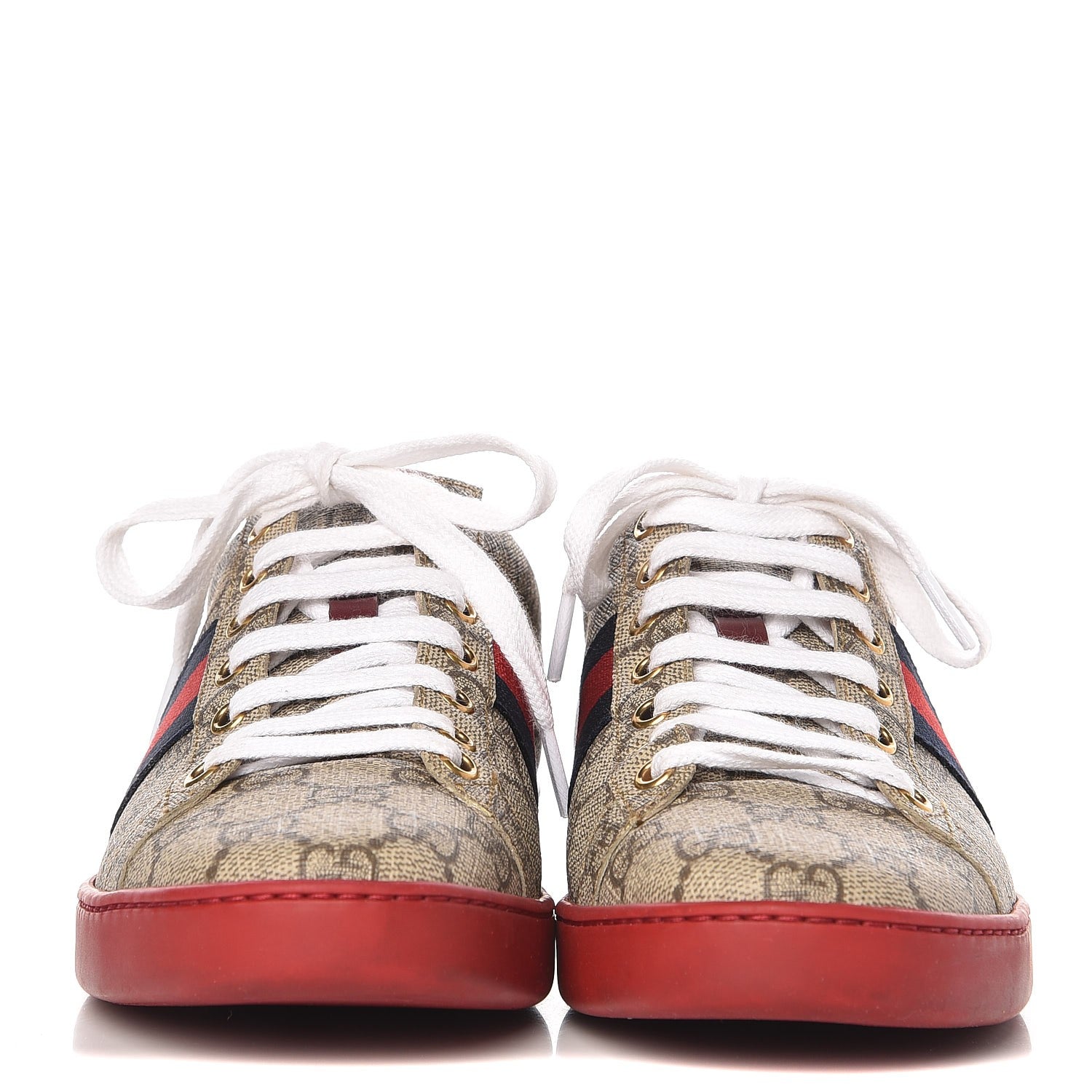 Gucci GG Supreme Monogram Ayers Web Ace Sneakers 38 2 of 10