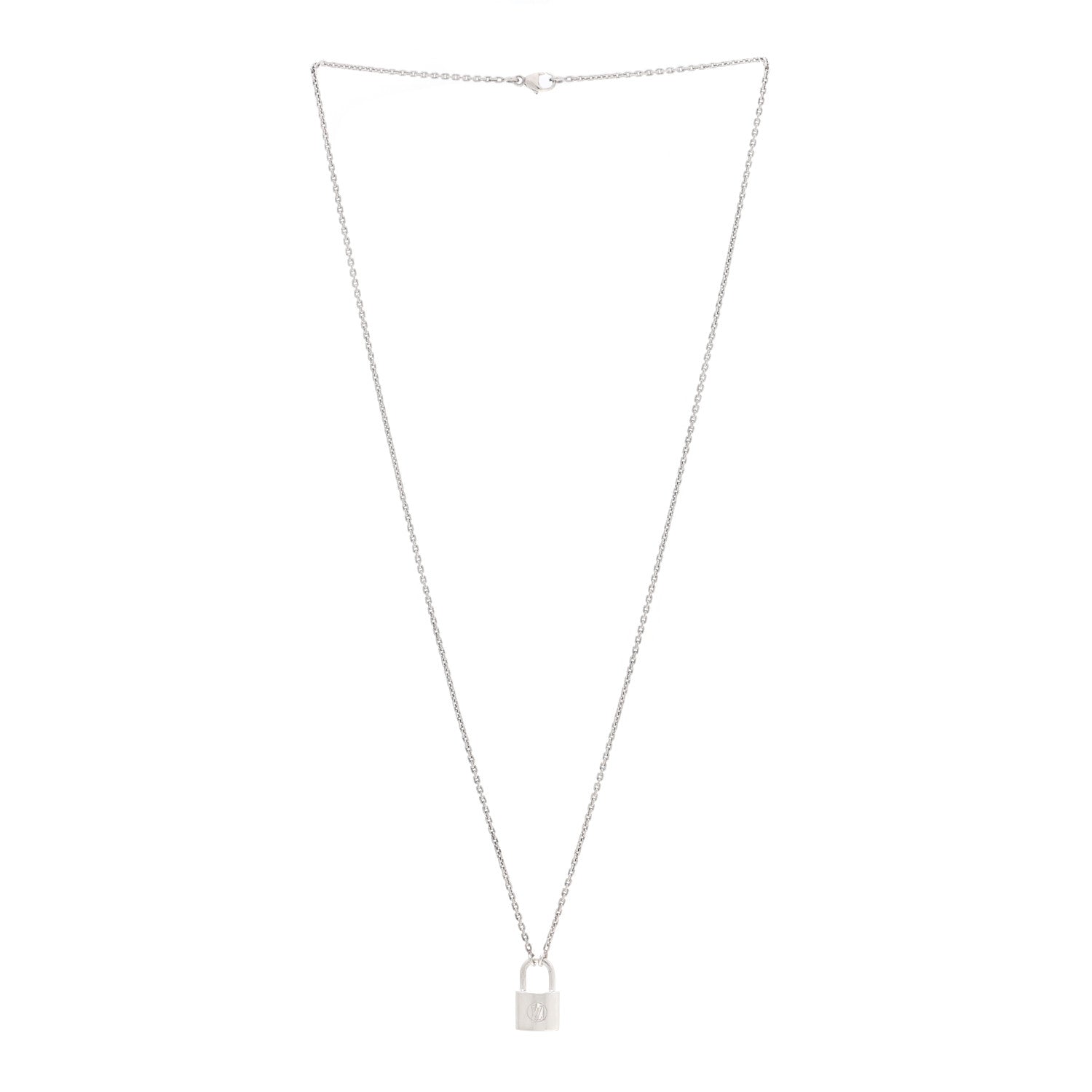 Louis Vuitton Sterling Silver Lockit Necklace 2 of 5
