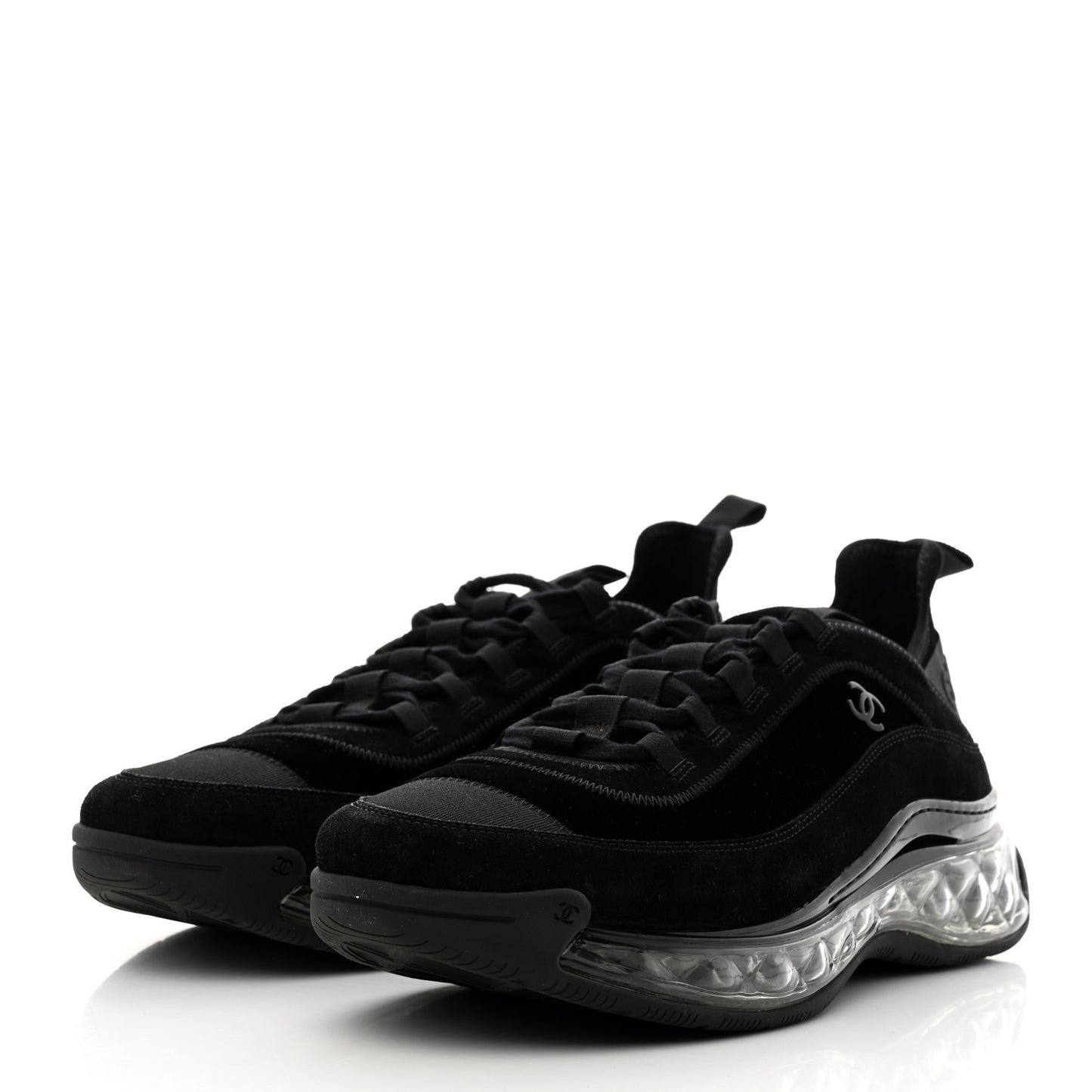 Suede Grosgrain Mens CC Sneakers 46 Black