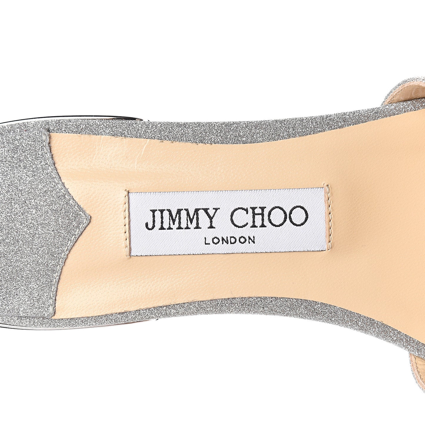 Glitter Joni Flat Slide Sandals 38.5 Silver