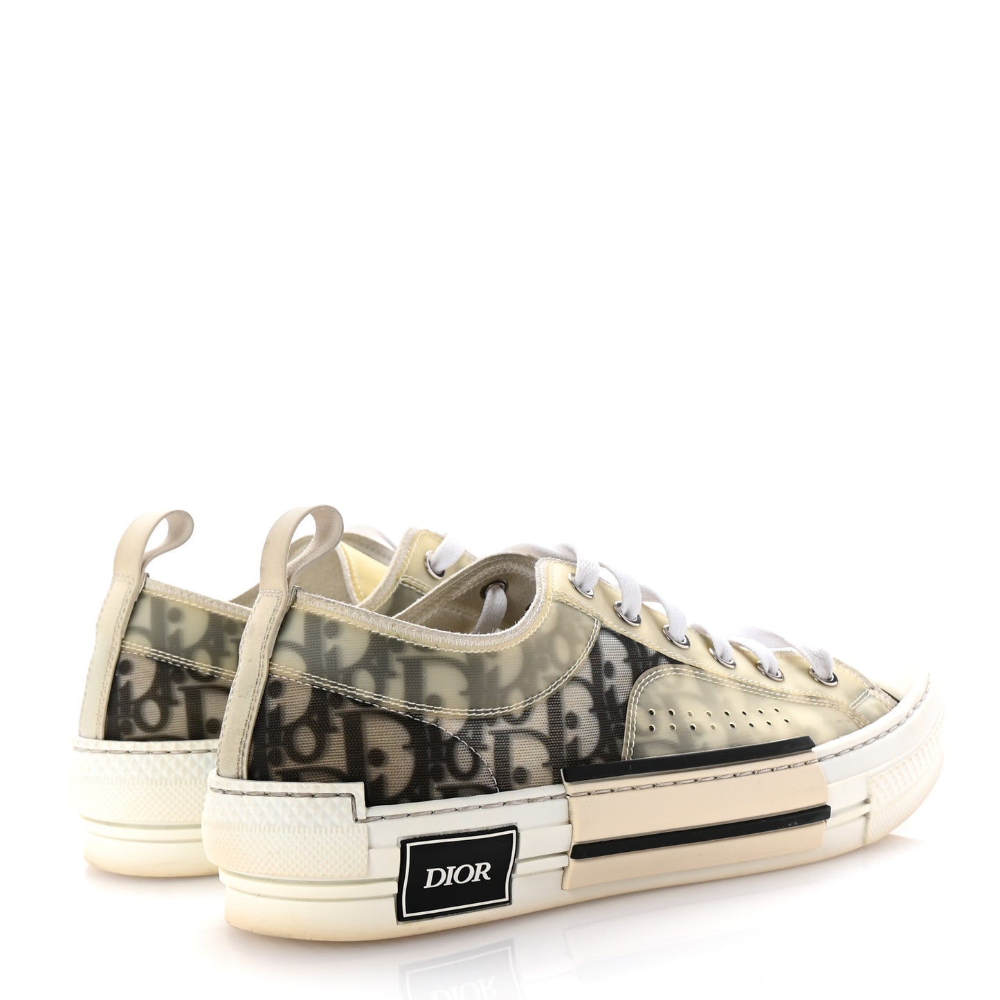 Technical Canvas Oblique Oblique B23 Low Top Sneakers 40 White Black