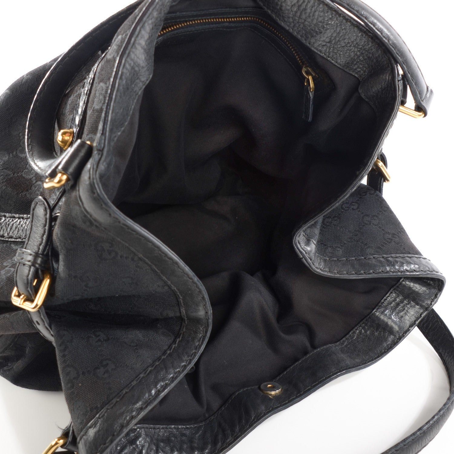 Gucci Monogram Medium Jockey Tote Black 5 of 13