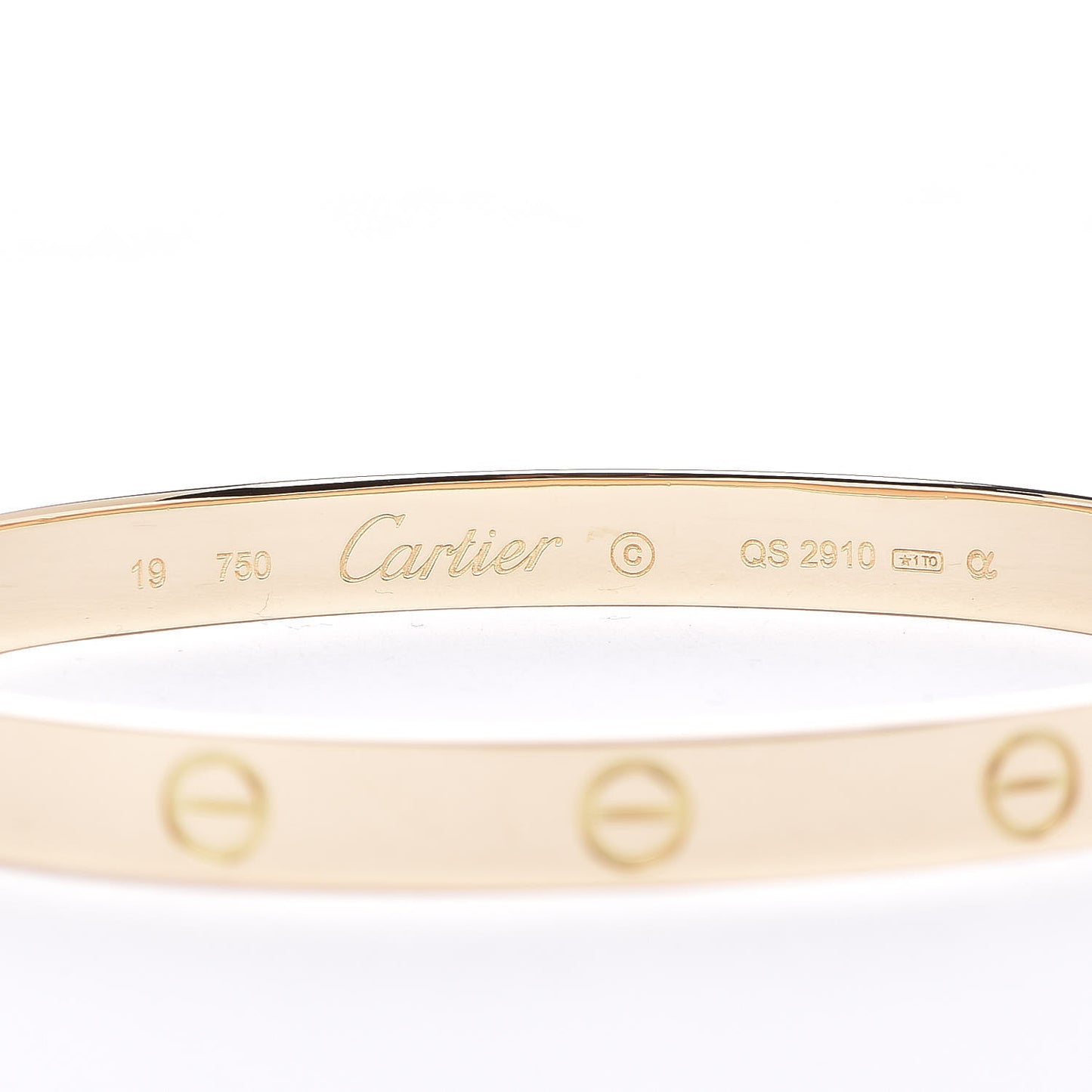 18K Yellow Gold LOVE Bracelet 19