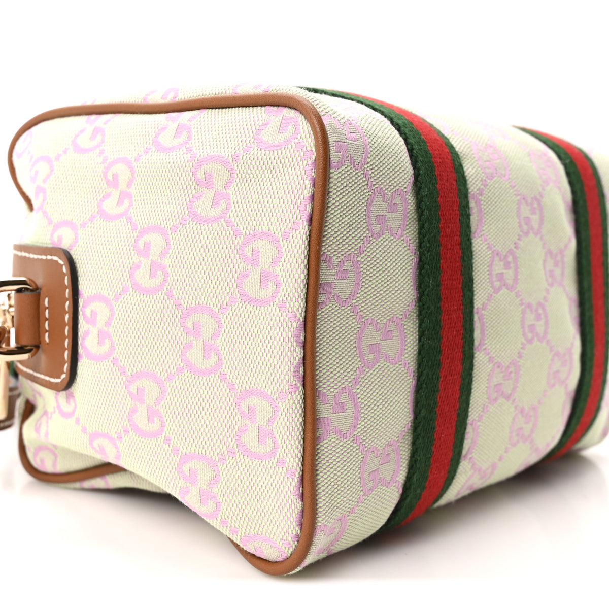 GG Supreme Web Mini GG Top Handle Bag Green Pink