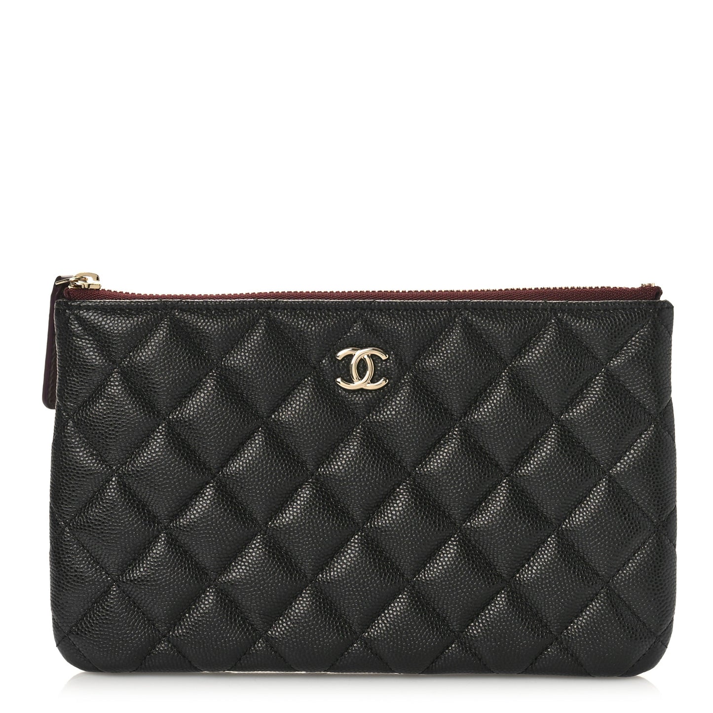 Caviar Quilted Cosmetic Case Black
