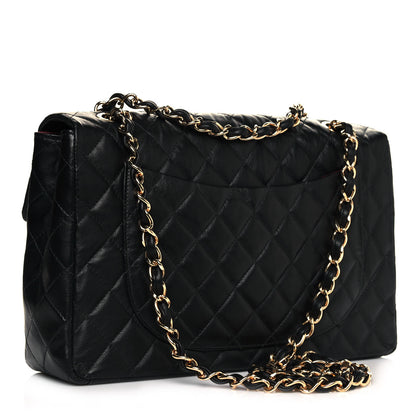 Chanel Lambskin Quilted Jumbo Single Flap Black 3 of 14