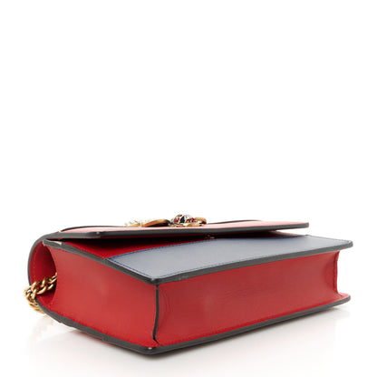 Gucci Calfskin Queen Margaret Chain Wallet Blue Agata Hibiscus Red Mystic White 4 of 9
