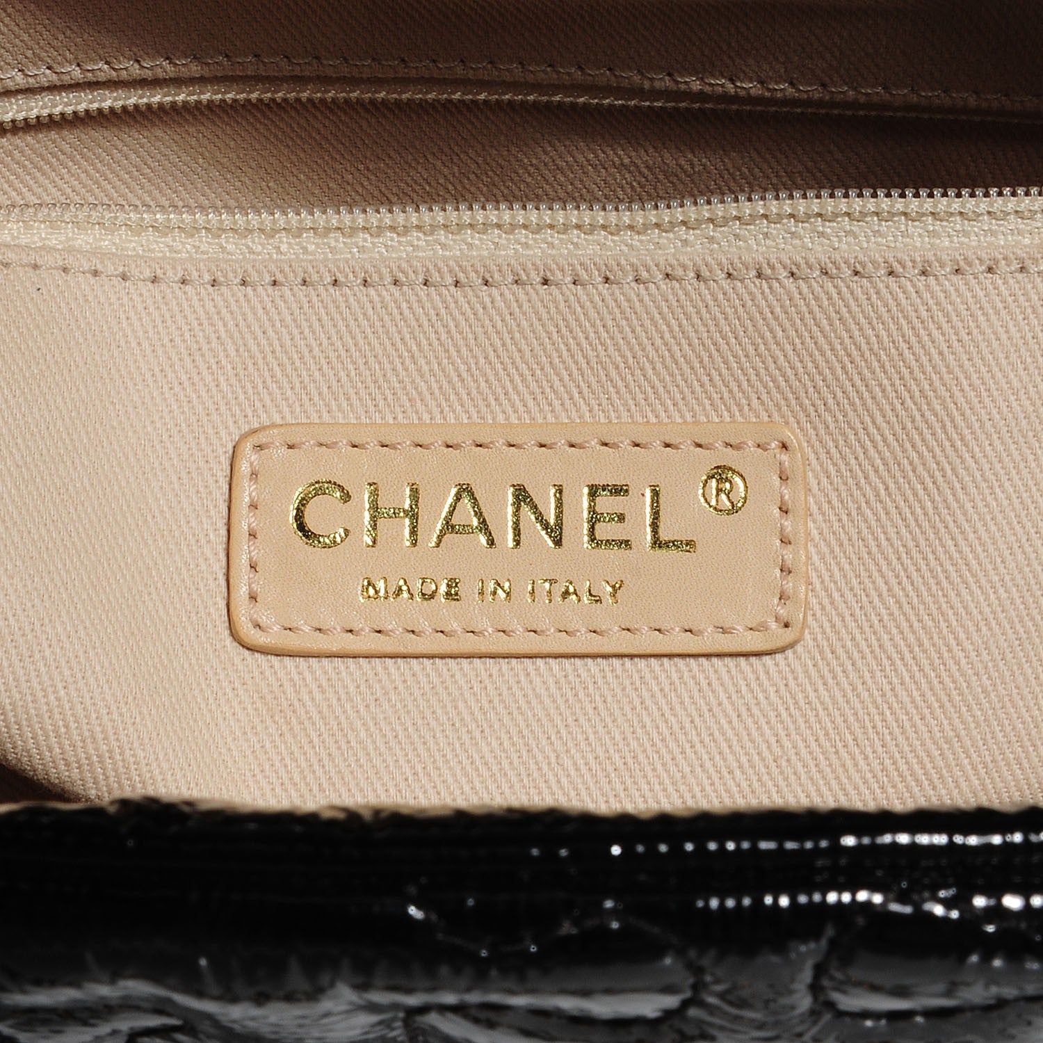 Chanel Crackled Patent Puzzle Tote Black 5 of 7