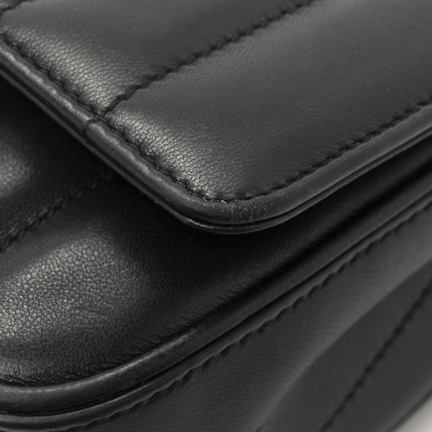 Lambskin Matelasse Monogram Small Vicky Chain Bag Black